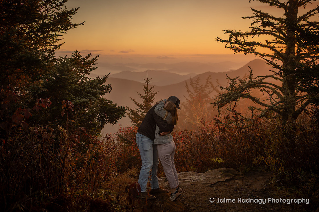 Sunrise Hiking Proposal | WNC Engagement Photographer