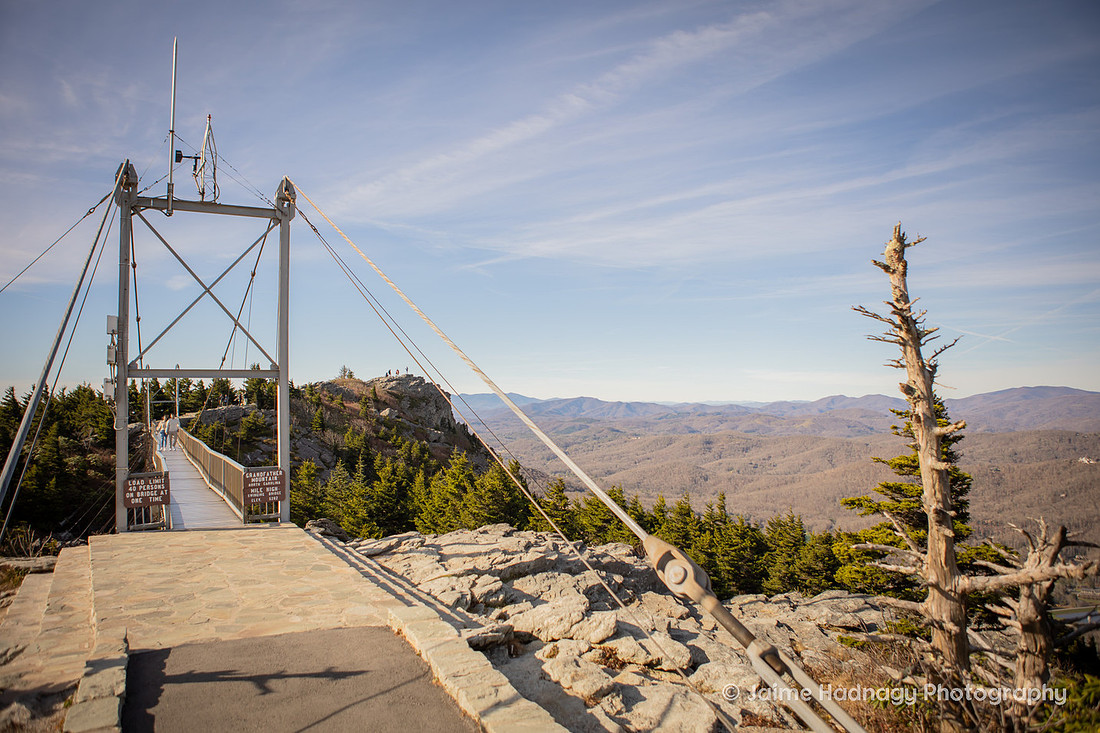 Engagement Set up at Mile High Swinging Bridge in Grandfather Mountian | Asheville Proposal Photographer 