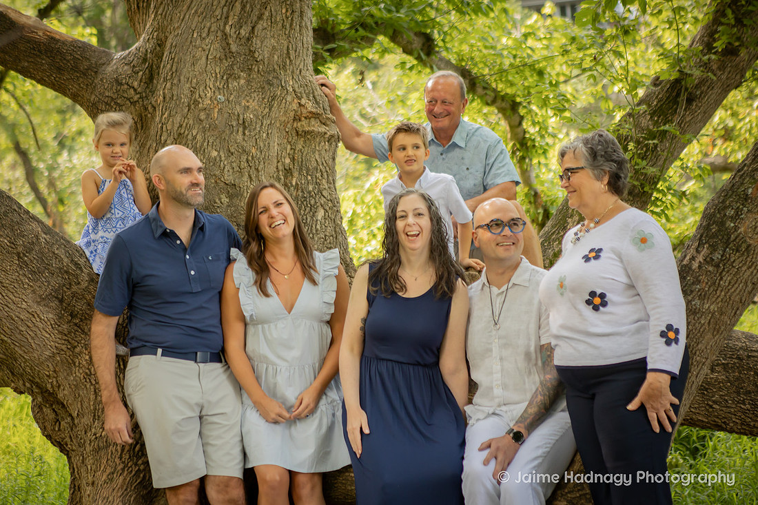 Family Portrait with Big Tree | Asheville Photographer