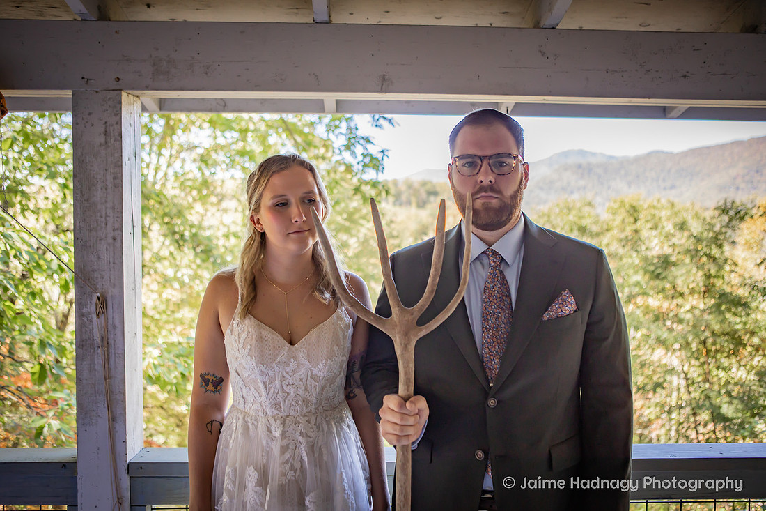 Micro Wedding in WNC mountain Cabin | Asheiville Elopement Photographer