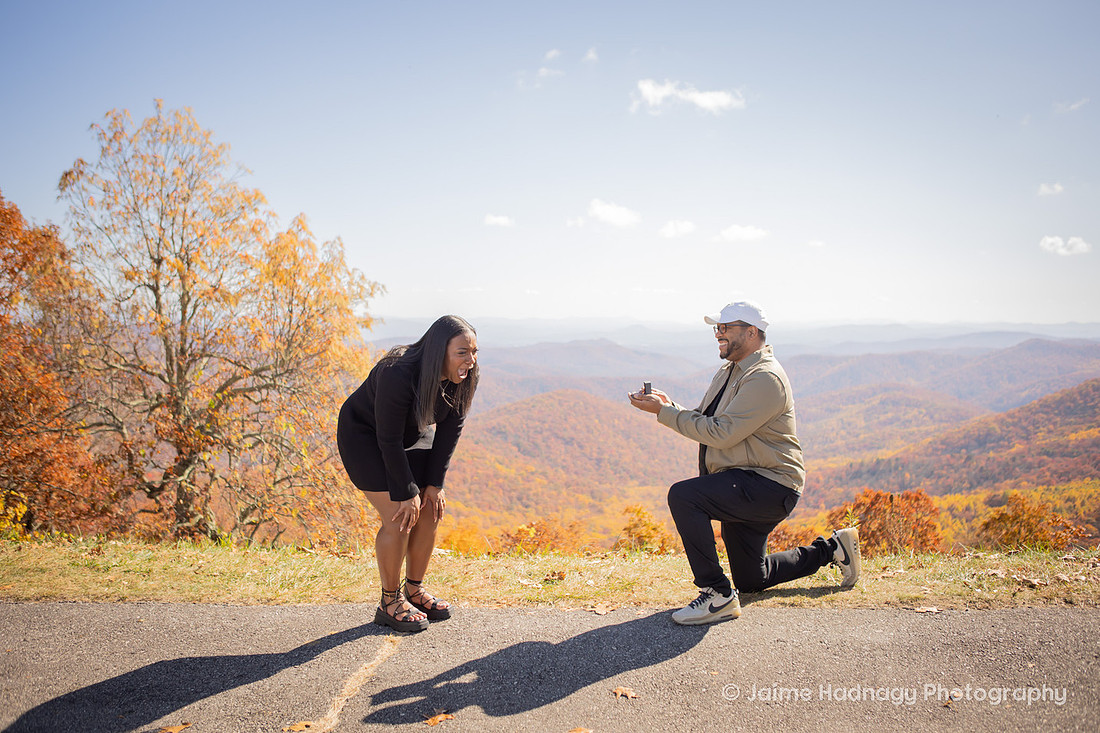 Best Proposal Reaction | Asheville Engagement Photographer