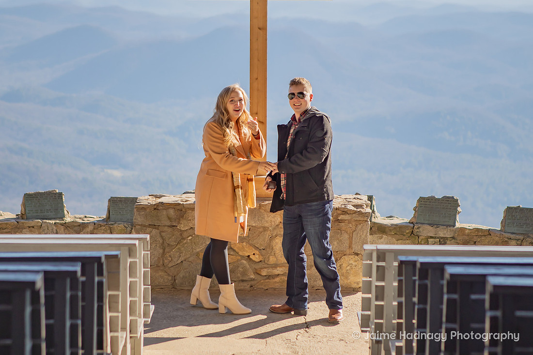 Surprise Proposal Photos at Pretty Place | Asheville Photographer