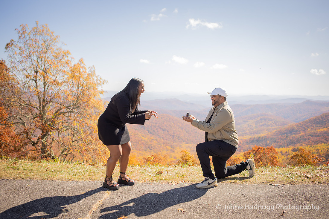 Best Proposal Reaction | Asheville Engagement Photographer