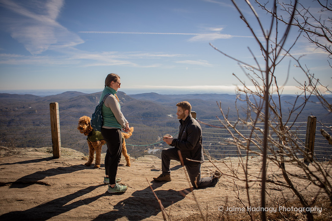 Winter Hiking Proposal | Cashiers Engagement Photographer
