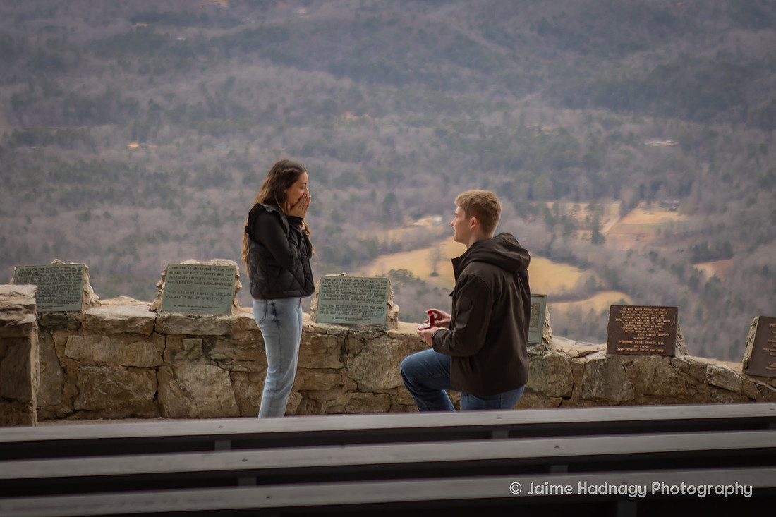 Surprise Winter Proposal at Pretty Place | Asheville Engagement Photographer