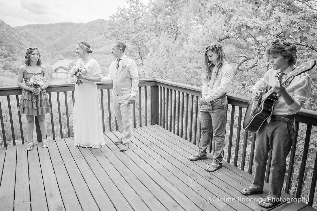 Outdoor Elopement at Airbnb | Hot Springs NC | Asheville Wedding Photographer