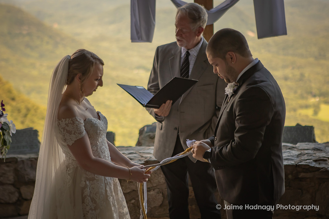 Beautiful Mountain Wedding Ceremony at Pretty Place Fred Symmes Chapel | Asheville Elopement Photographer