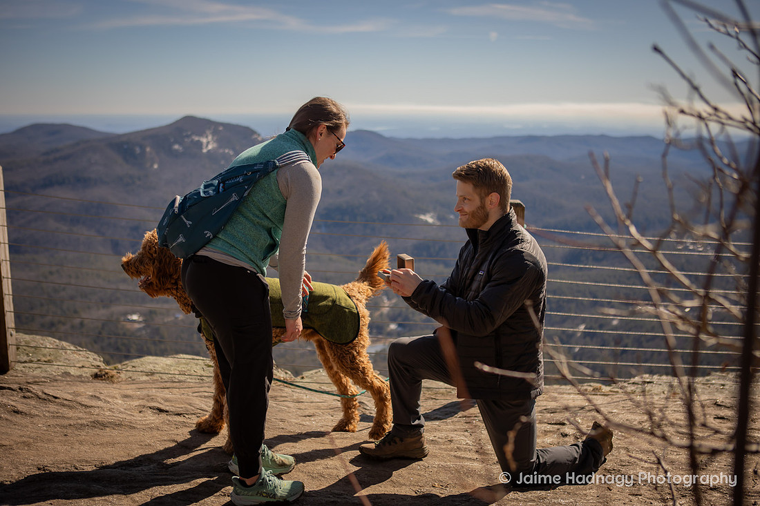 Winter Hiking Proposal | Cashiers Engagement Photographer