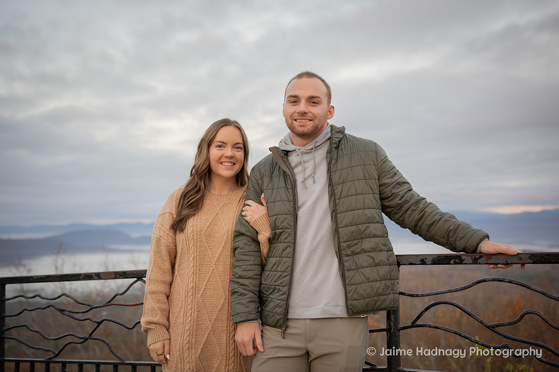 Morning Surprise Proposal at Jump Off Rock | Asheville Engagement Photographer