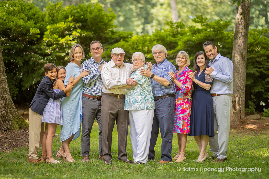 Extended Outdoor Family Photos at Home | Asheville Photographer