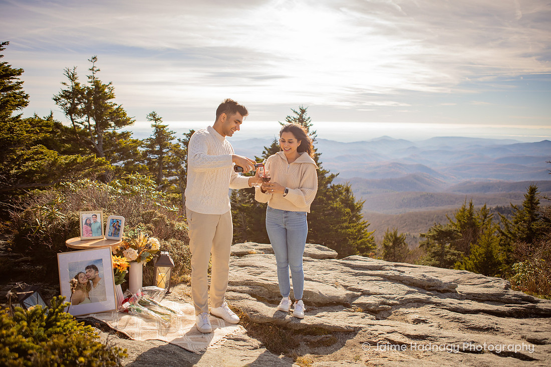Romantic Proposal in the mountians | Asheville Photographer