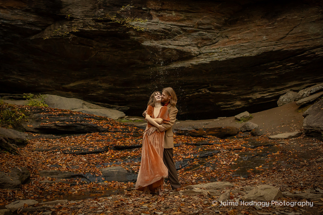 Moore Cove Falls Engagement Photos | Asheville Photographer