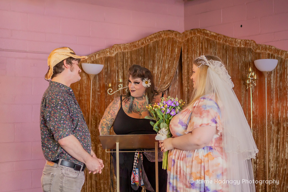 Artistic Wedding At Fleetwoods Rock N ROll Chapel | Asheville Elopement Photographer