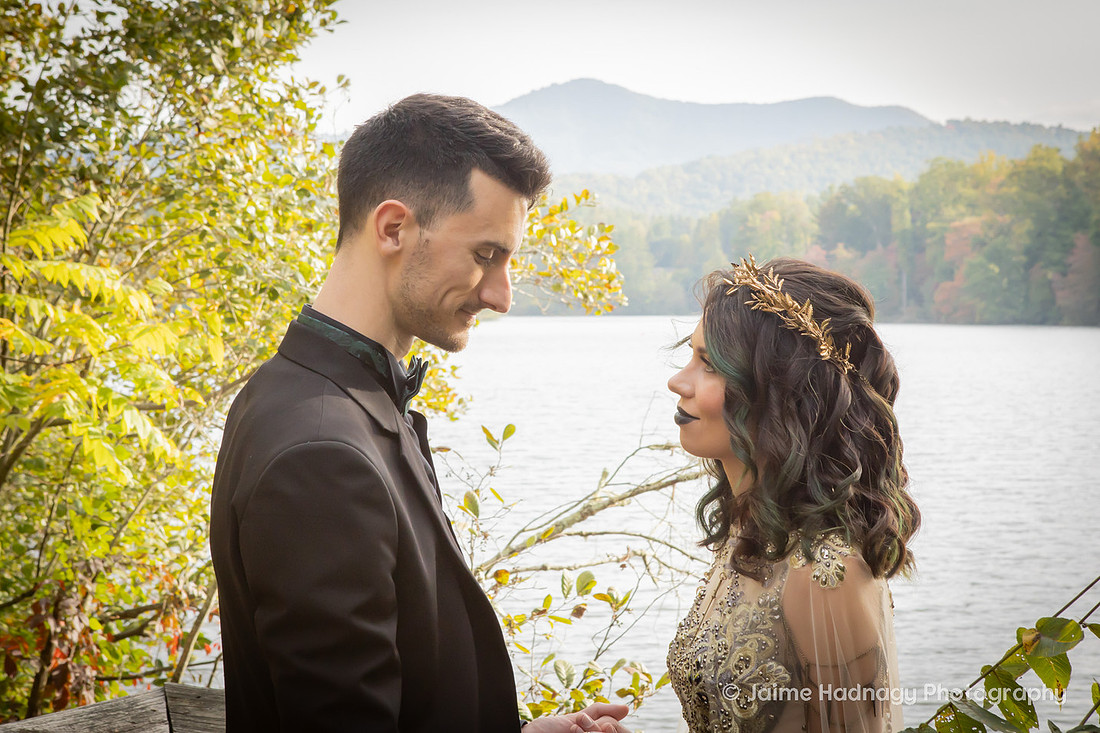 Asheville Wedding Photographer Micro Wedding Outdoors in Autumn
