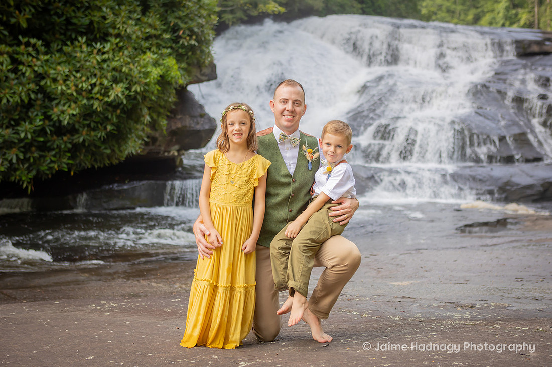 Wedding Day Bridal Portraits at Triple Falls in Brevard NC | Asheville Elopement Photographer