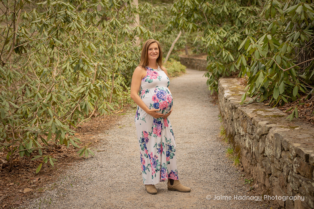 Maternity Portrait in Floral Dress