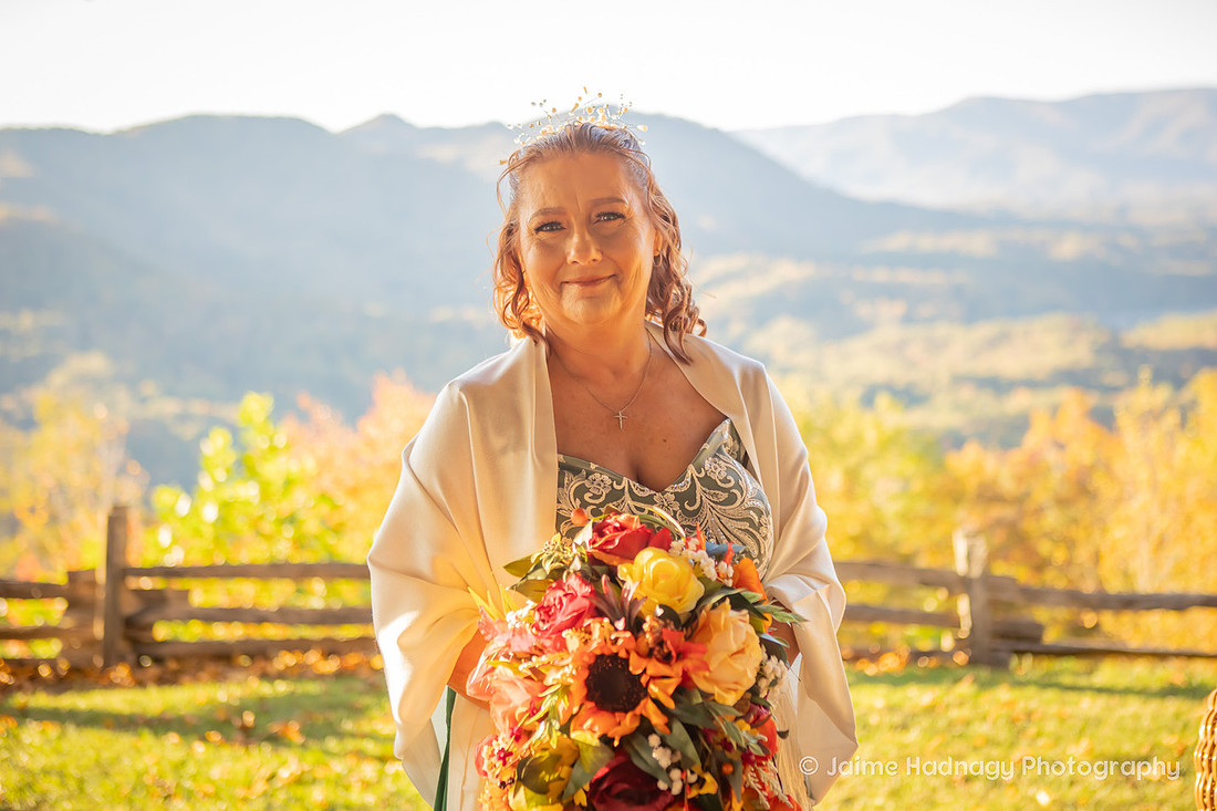 Rustic Wedding in the mountains in the fall | Asheville Wedding Photographer