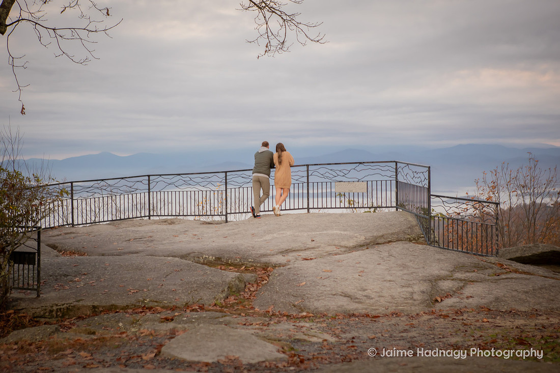 Morning Surprise Proposal at Jump Off Rock | Asheville Engagement Photographer