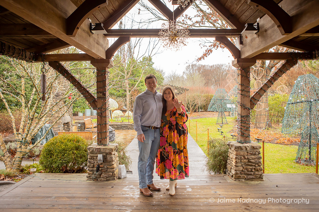 Rainy Day Proposal Photography at the Arboretum in Asheville | Engagement Photographer