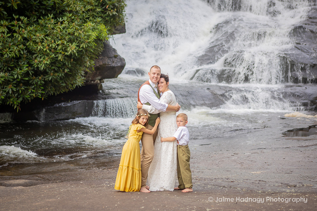 Boho Wedding at a Waterfall in Western NC | Brevard Triple Falls Elopement