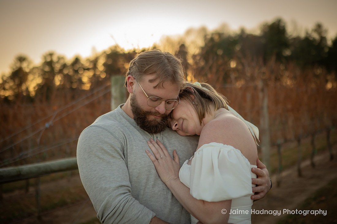 Beautiful Sunset Vineyard Proposal | Asheville Engagement Photographer