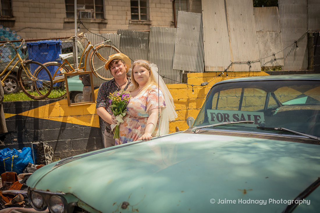 Wedding Photos at Fleetwoods Rock n Roll Chapel | Asheville elopement Photographer
