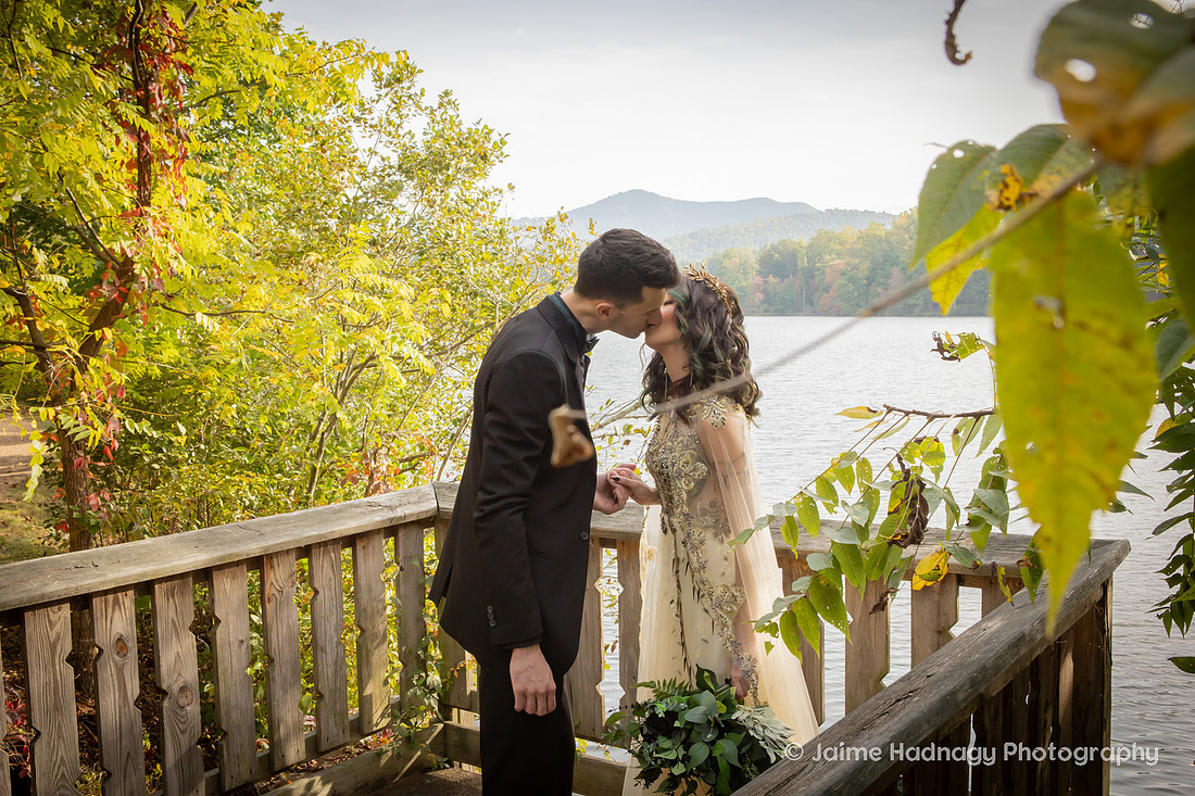 Asheville Wedding Photographer Micro Wedding Outdoors in Autumn