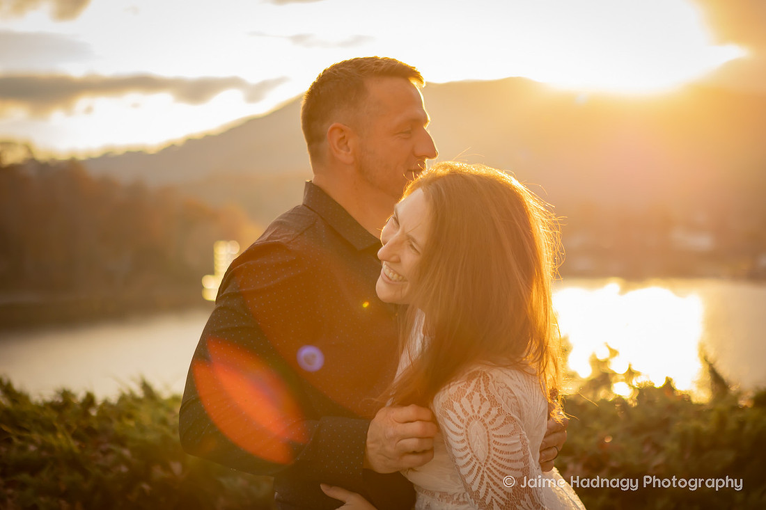 Bride and Groom at Inspiration Point Lake Junaluska | Wedding Photographer