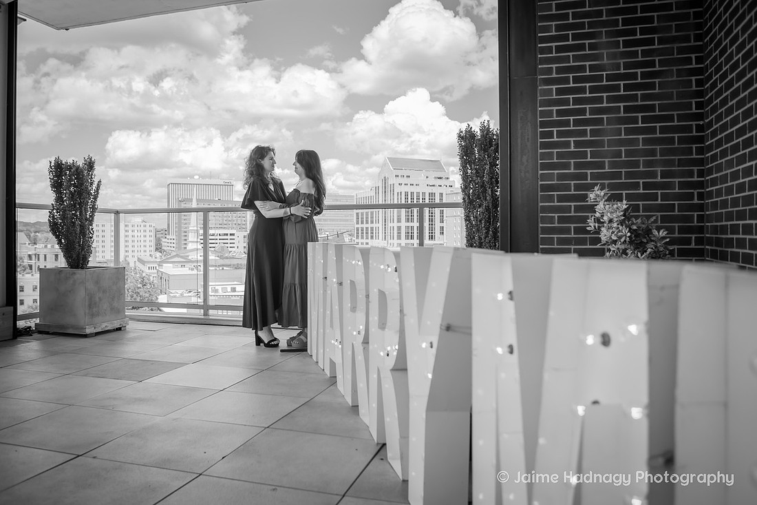 Rooftop Engagement Session in Greenville SC | Proposal Photographer
