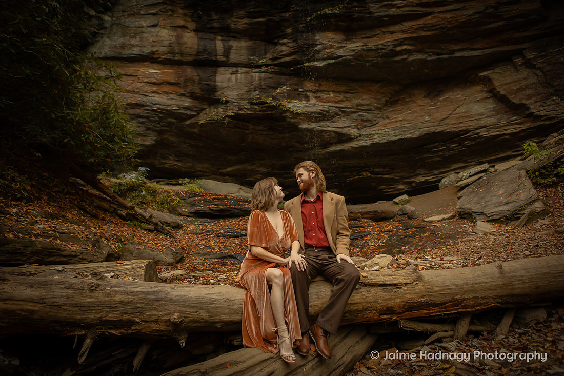 Moore Cove Falls Engagement Photos | Asheville Photographer
