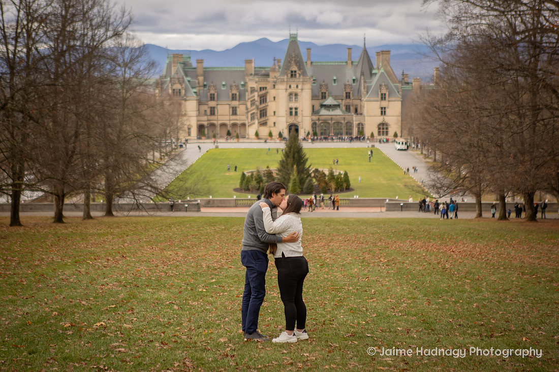 Surprise Proposal on Diana Hill at the Biltmore Estate | Asheville Engagement Photographer