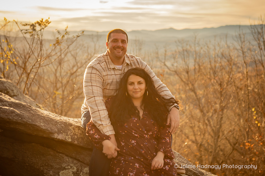 Sunset Mountain Engagement Photos | Hendersonville NC Photographer