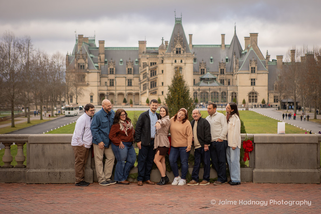 Engagement Photo Session at the Biltmore Estate with Family 