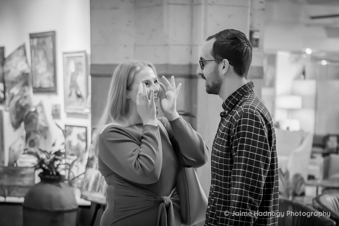 Surprise Proposal Asheville Grove Arcade | Engagement Photo