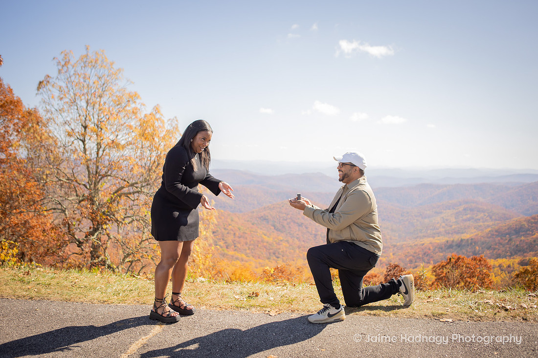 Best Proposal Reaction | Asheville Engagement Photographer