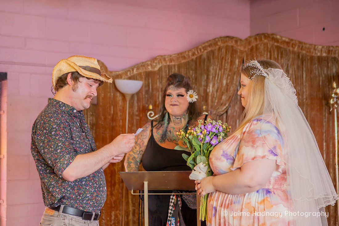 Artistic Wedding At Fleetwoods Rock N ROll Chapel | Asheville Elopement Photographer