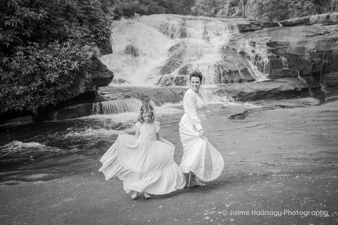 Boho Wedding at a Waterfall in Western NC | Brevard Triple Falls Elopement
