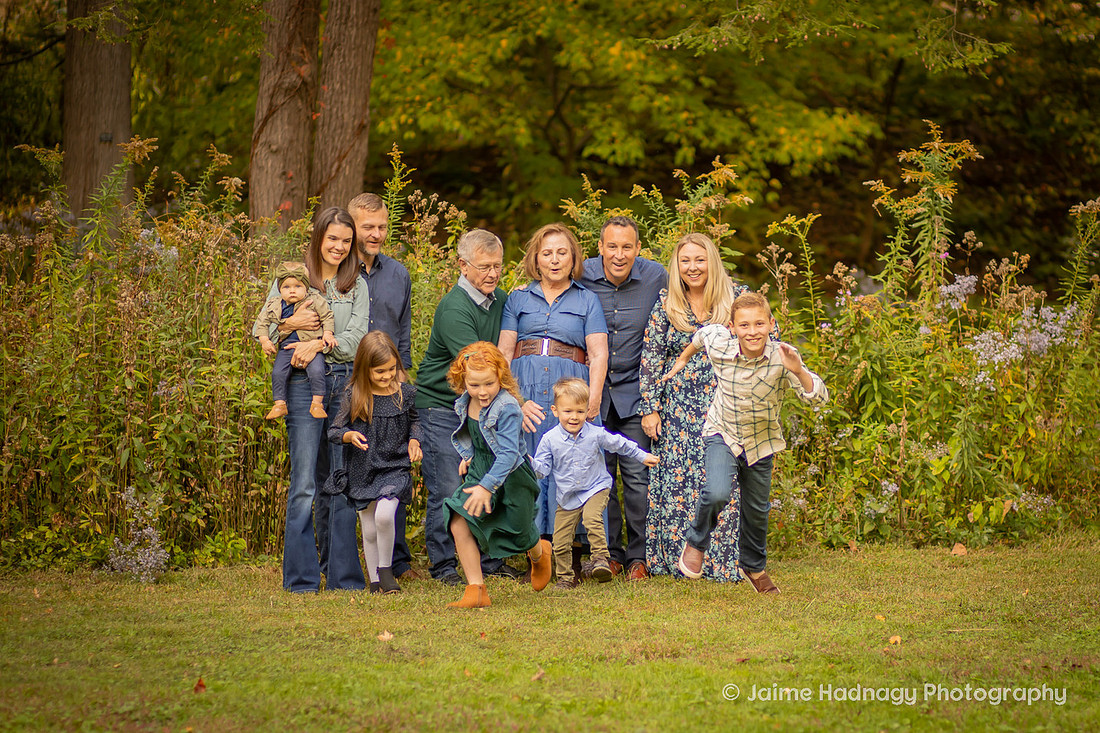 Extended Family Photos at Botanical Gardens in Asheville