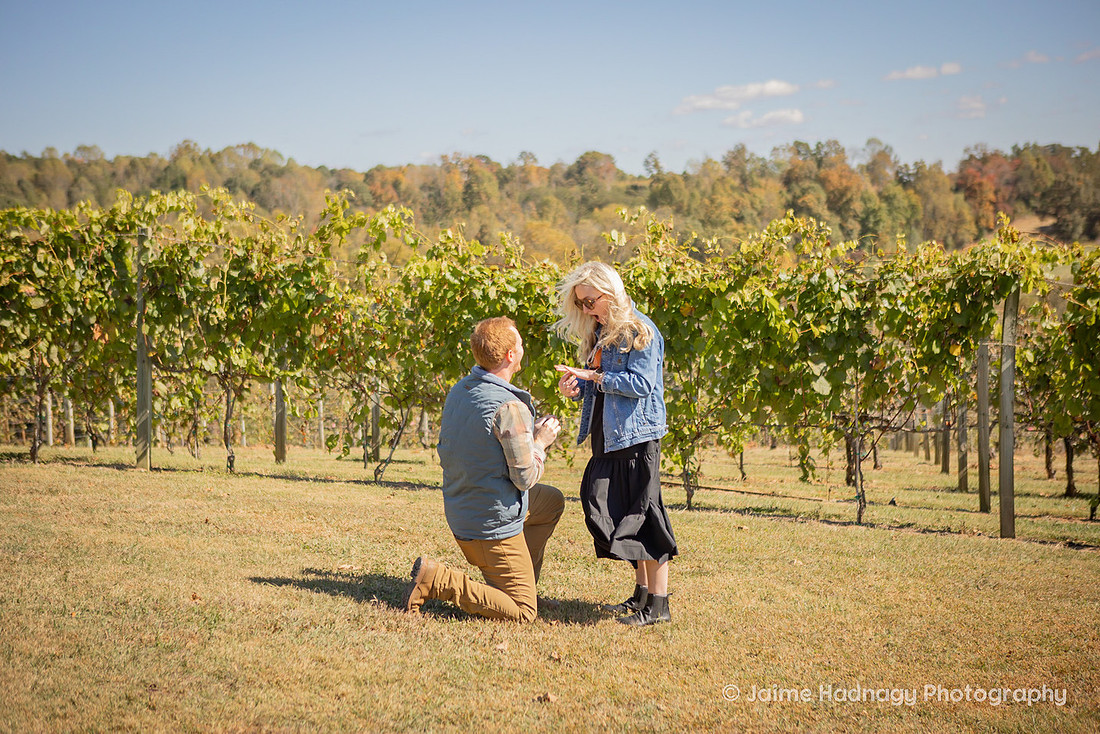 Surprise Proposal at Silverfork Vineyard | WNC Engagement Photographer