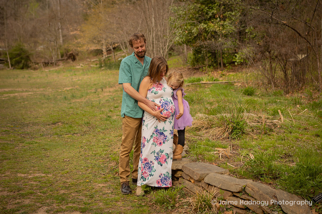 Outdoor Prenatal Family Photos | Asheville Photographer