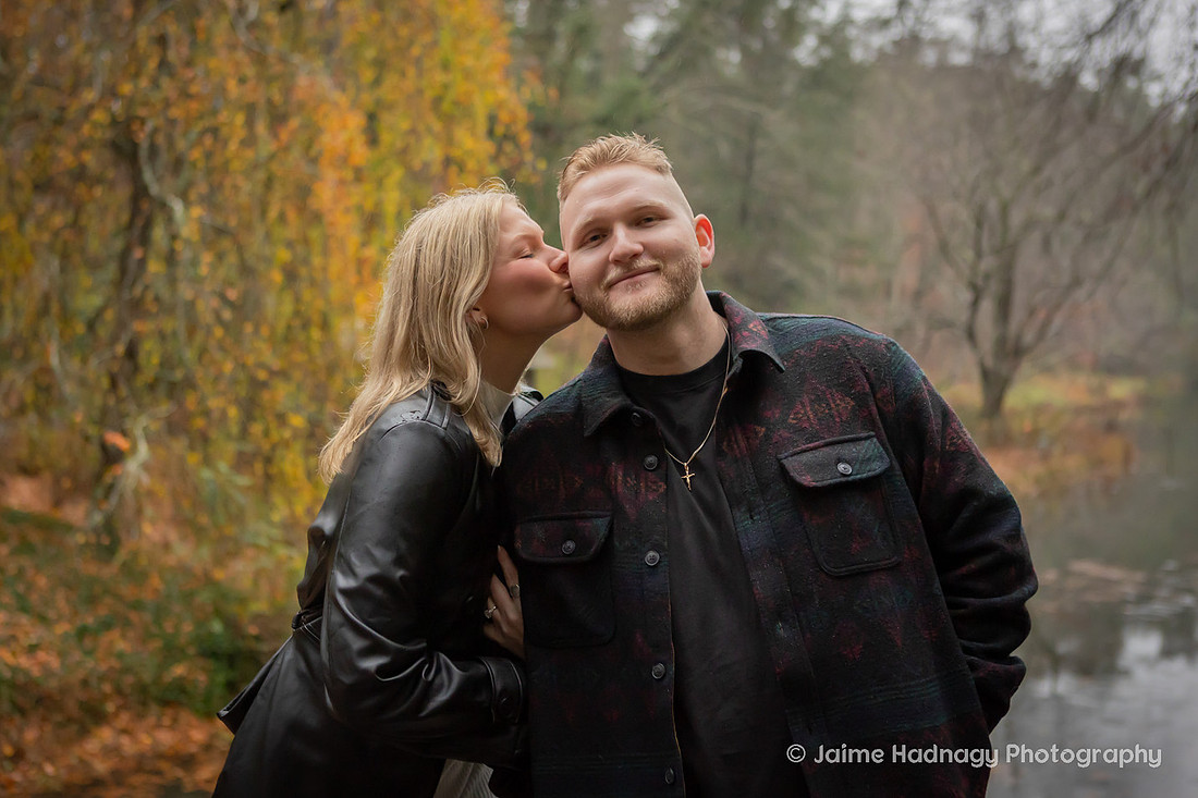 Romantic Rainy Engagement Session at Biltmore Estate