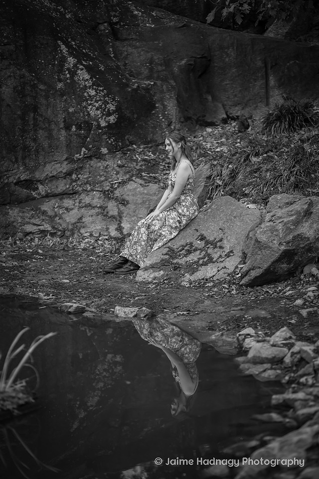 Portrait of Girl with Reflection in the water