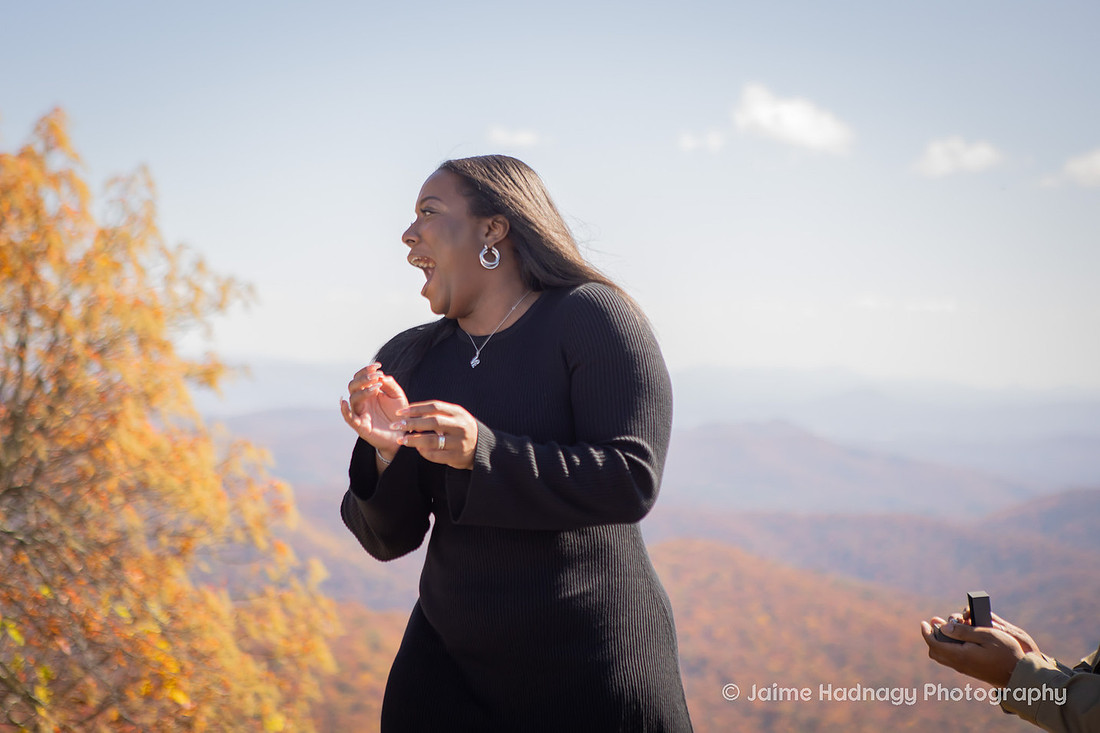 Surprise Proposal Response Photography Asheville