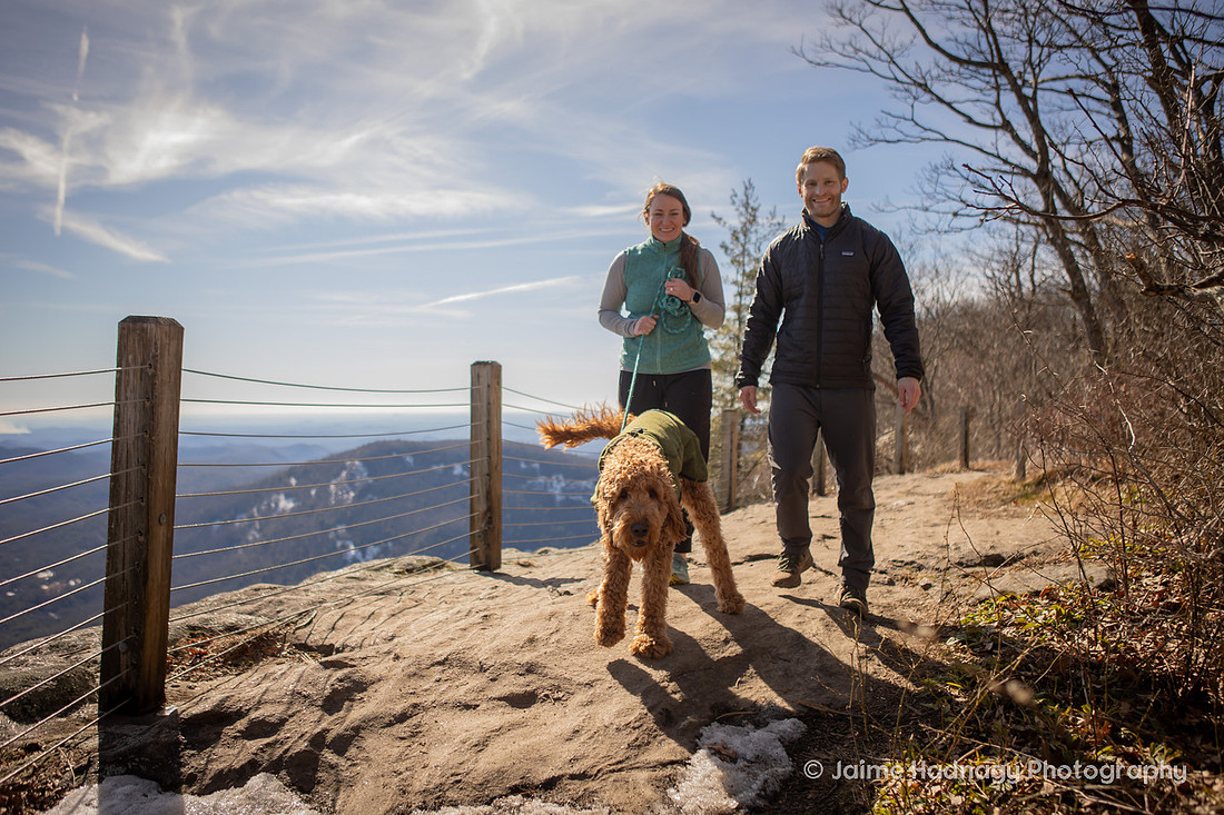Proposal Photography in the Mountains with dog | Asheville Engagement Photographer