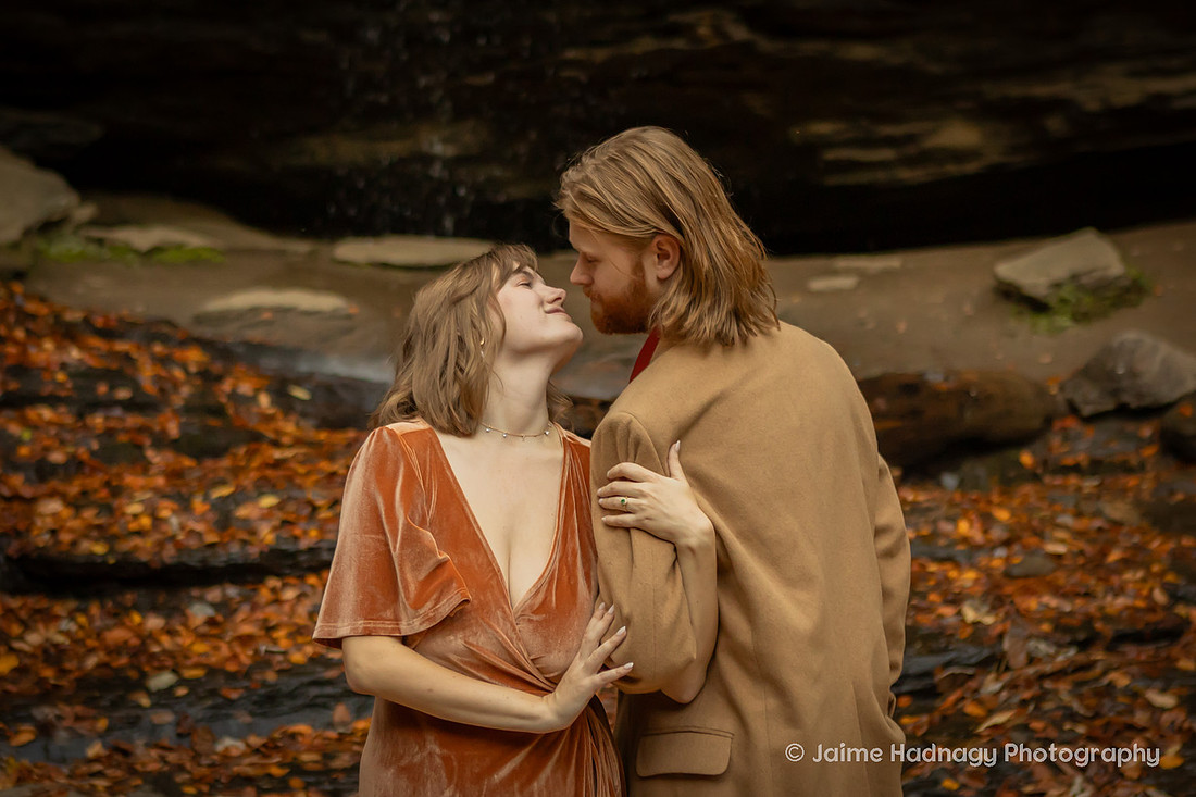 Moore Cove Falls Engagement Photos | Asheville Photographer