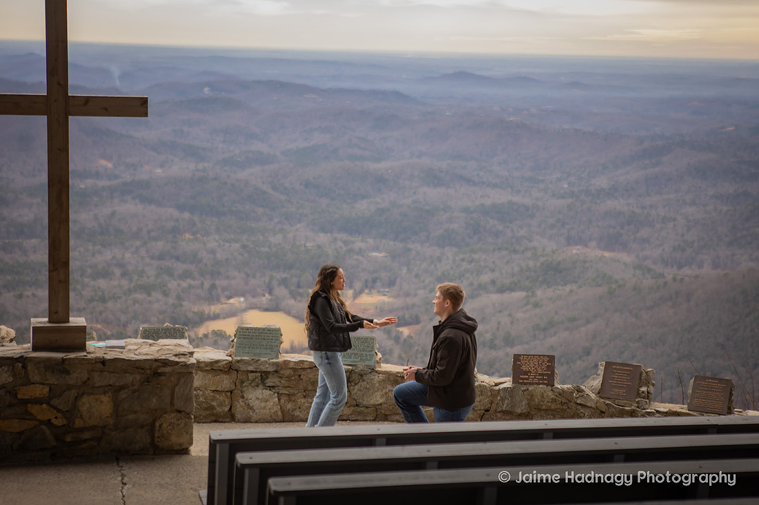 Surprise Winter Proposal at Pretty Place | Asheville Engagement Photographer