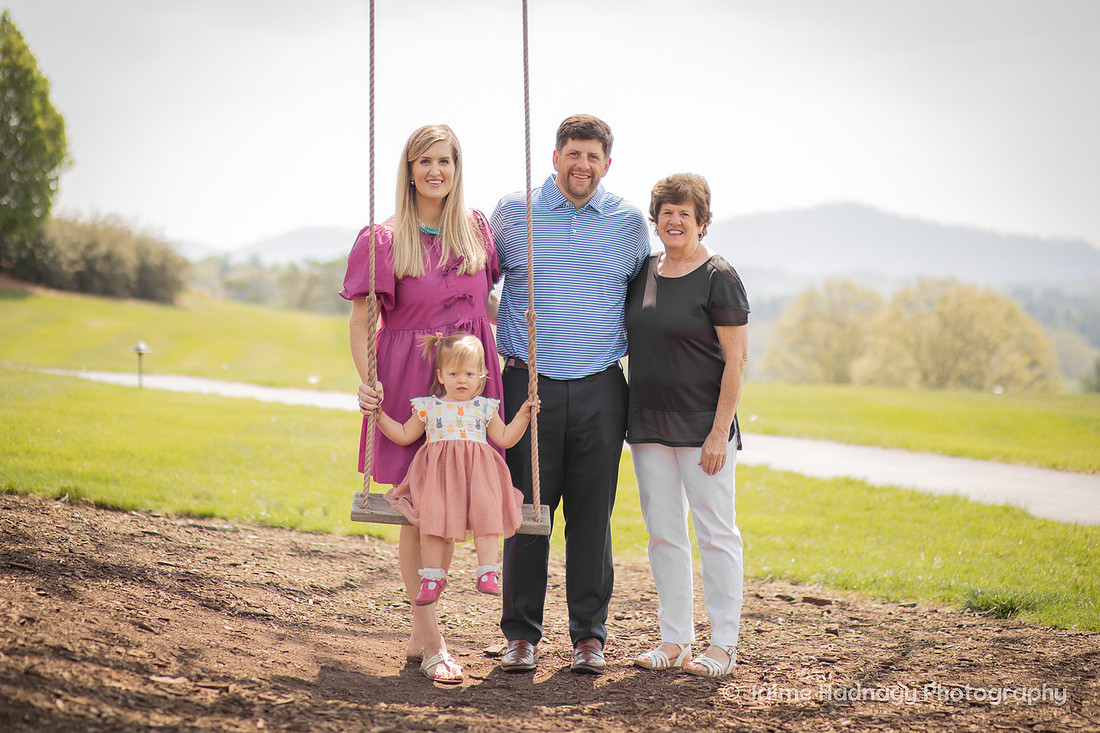 Family Photos with Toddler on a Swing | Asheville Family Photographer