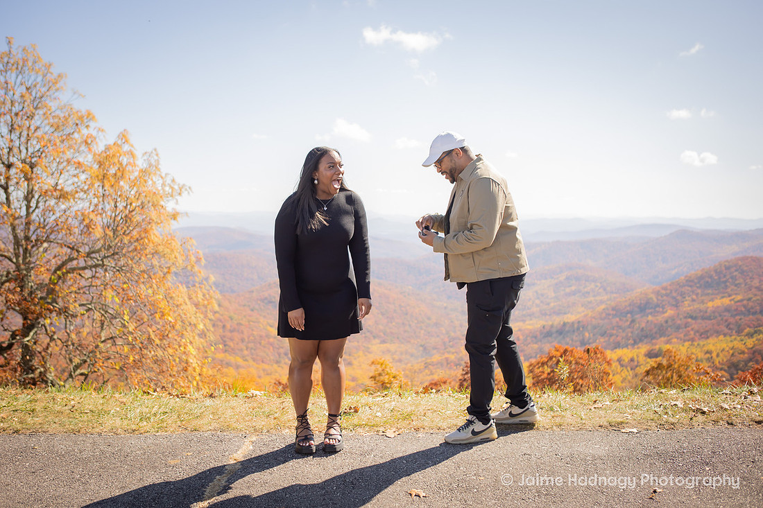 Surprise Proposal Response Photography Asheville