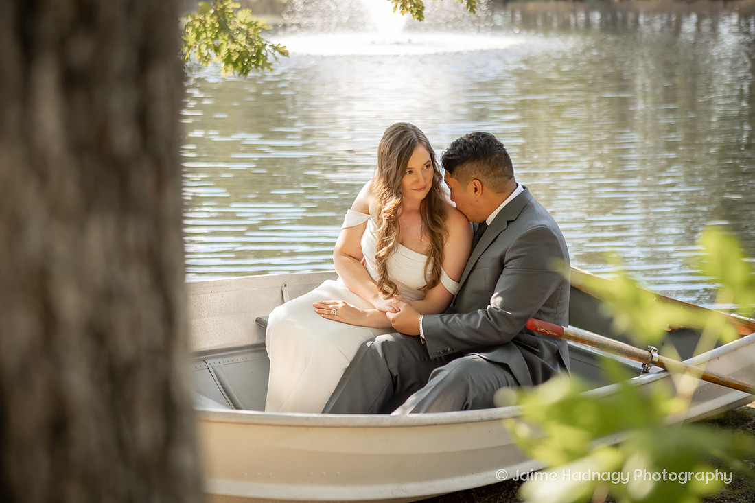 Wedding Portraits in a Row Boat | Asheville Elopement Photographer | Destination Wedding