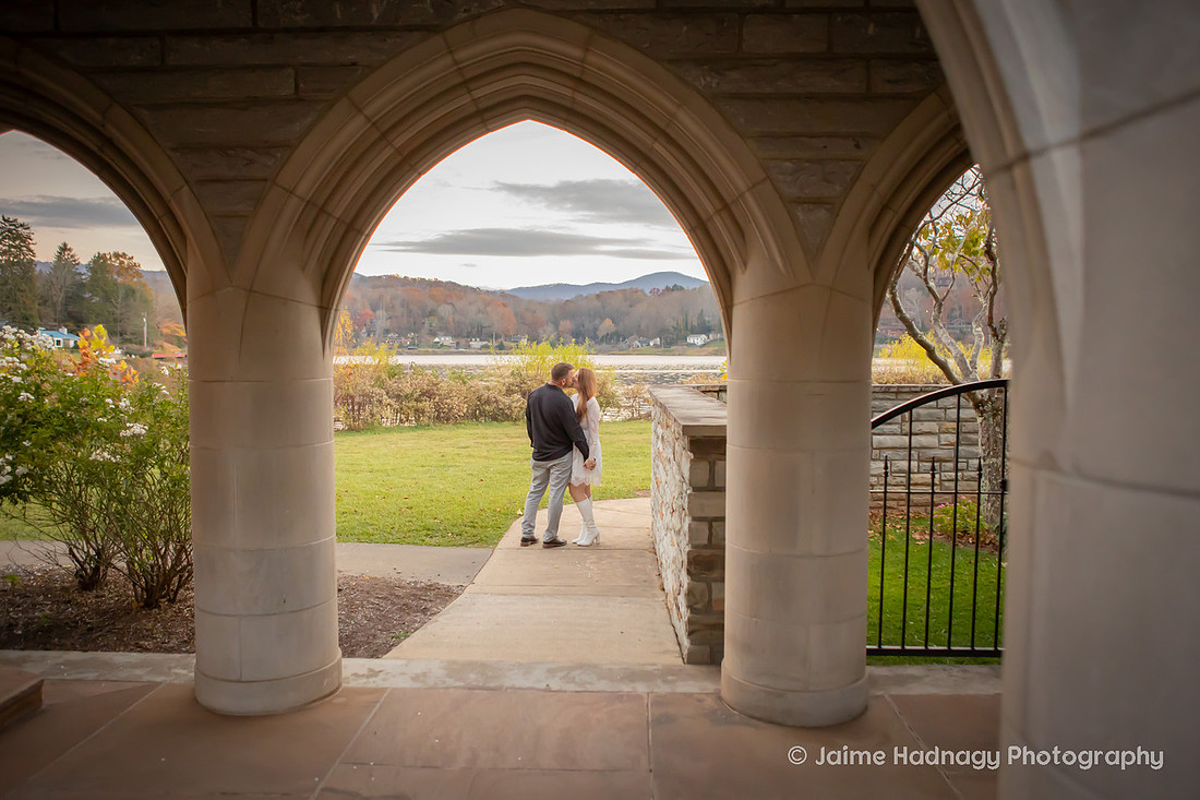 Sunset Wedding Photos at Lake Junaluska | Asheville Elopement Photographer